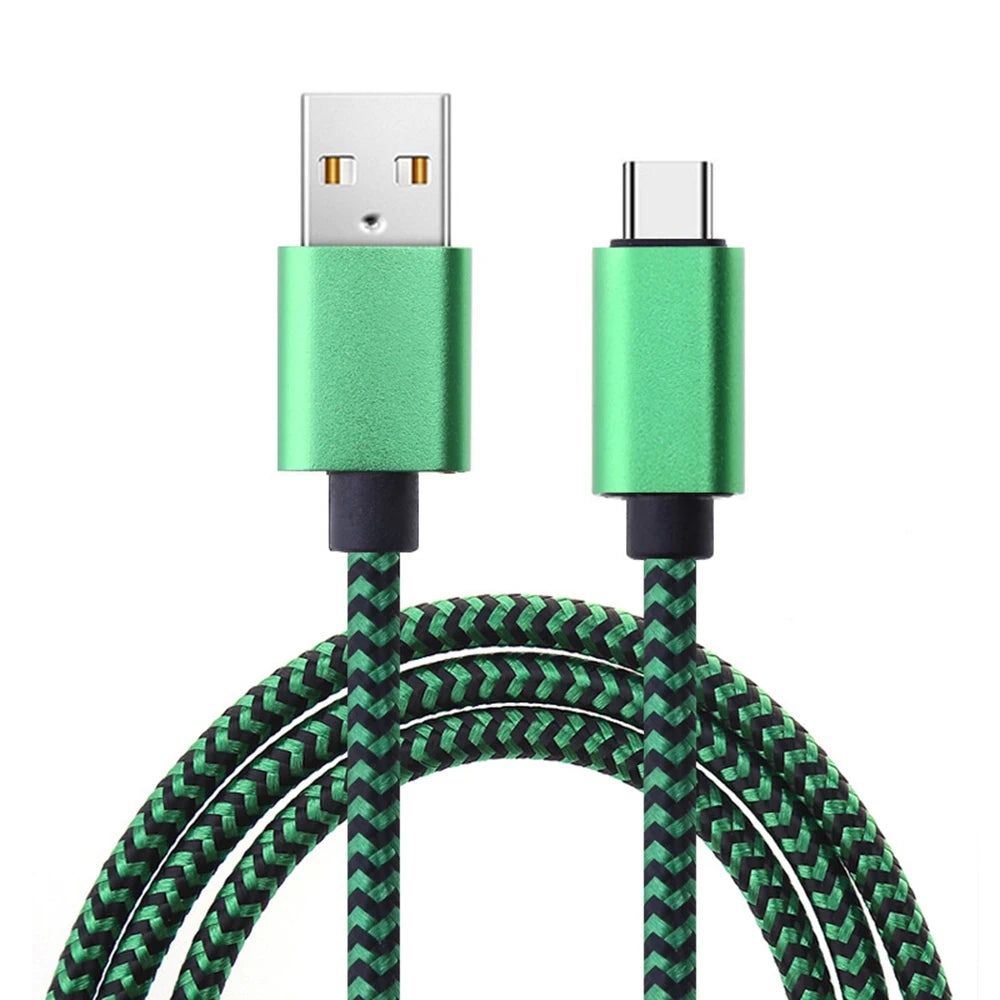 USB Type C Cable - Sync 2.4A Fast 1M 2M 3M Charging Nylon Braided Wire Charger Cable For Samsung Huawei Android Mobile Phone