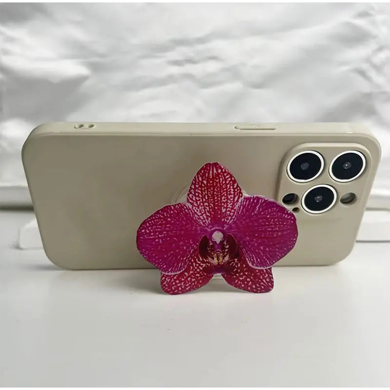 2025 Ins Style Orchid Mobile Phone Bracket Korean Orchid Acrylic Socket Grip Security Ring Finger Phone Bracket