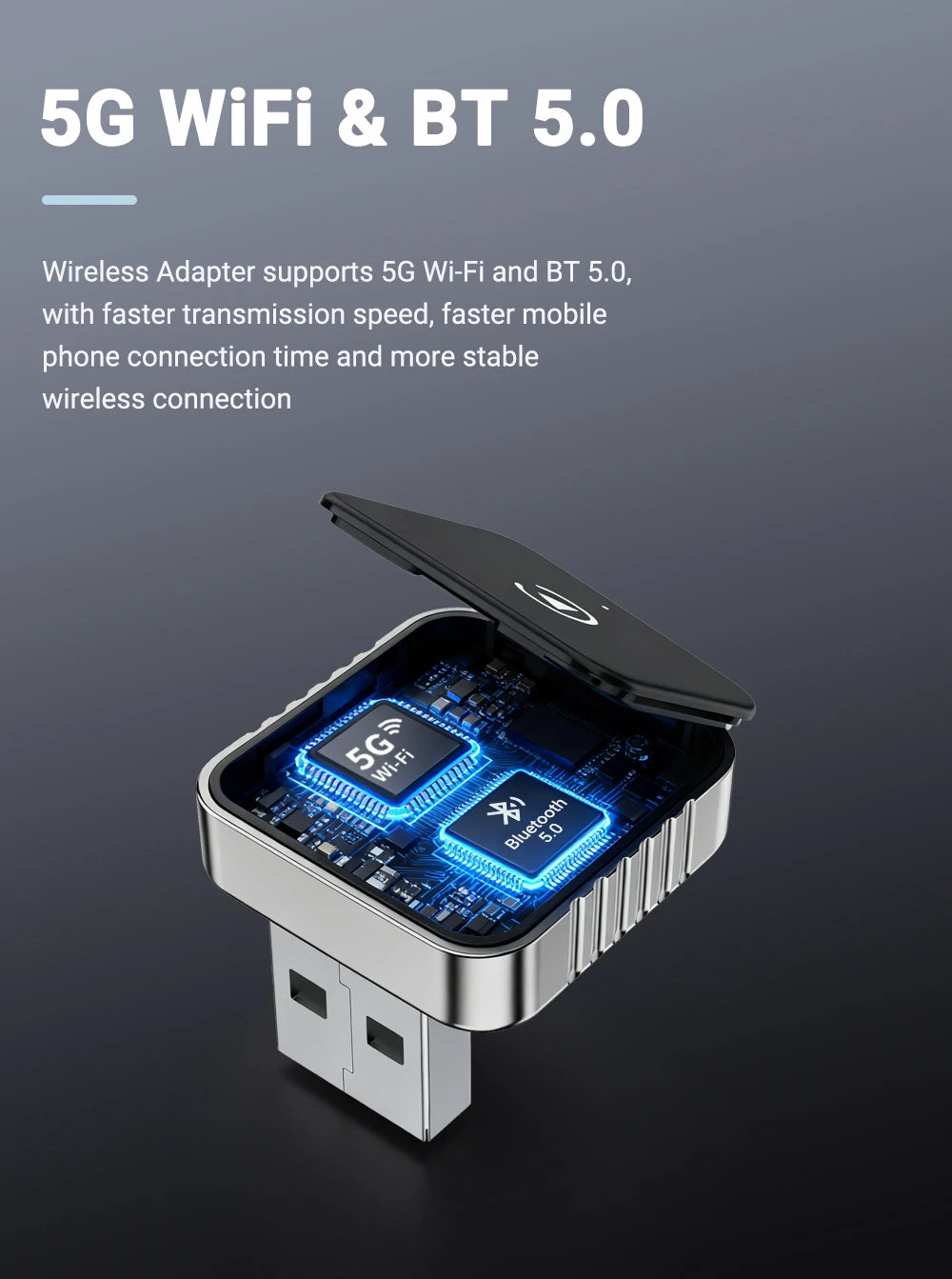 New Super Mini Carplay AI Box Wired to Wireless CarPlay/Android Auto 2in1 Box 5GHz WiFi5 for 99% Original Wired CarPlay/Auto Car