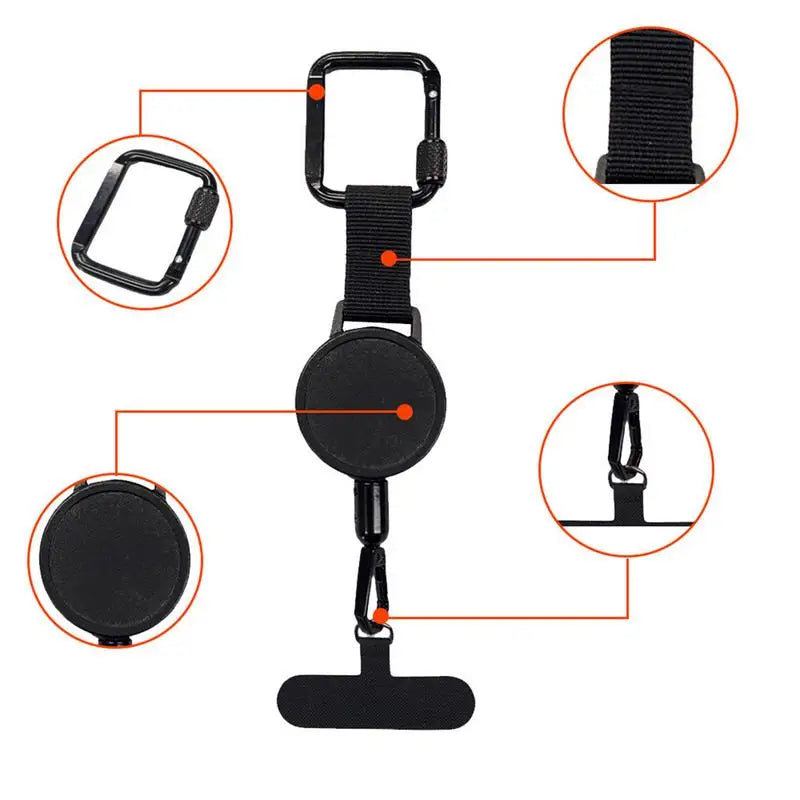 Retractable Anti-Theft Phone Lanyard Telescopic Smartphone Safety Tether Belt Clip Phone Holder Strap for Travel
