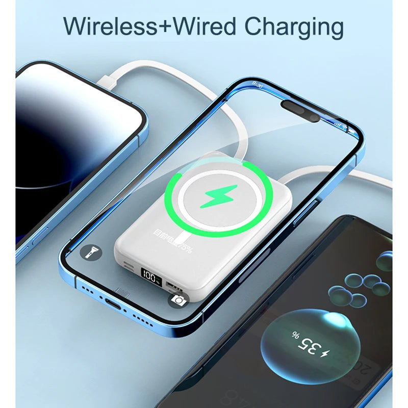 20000mAh Magsafe Power Bank Fast Charging Portable Charger Magnetic Wireless Charger Powerbank for iPhone 16 15 14 13 12 pro Max