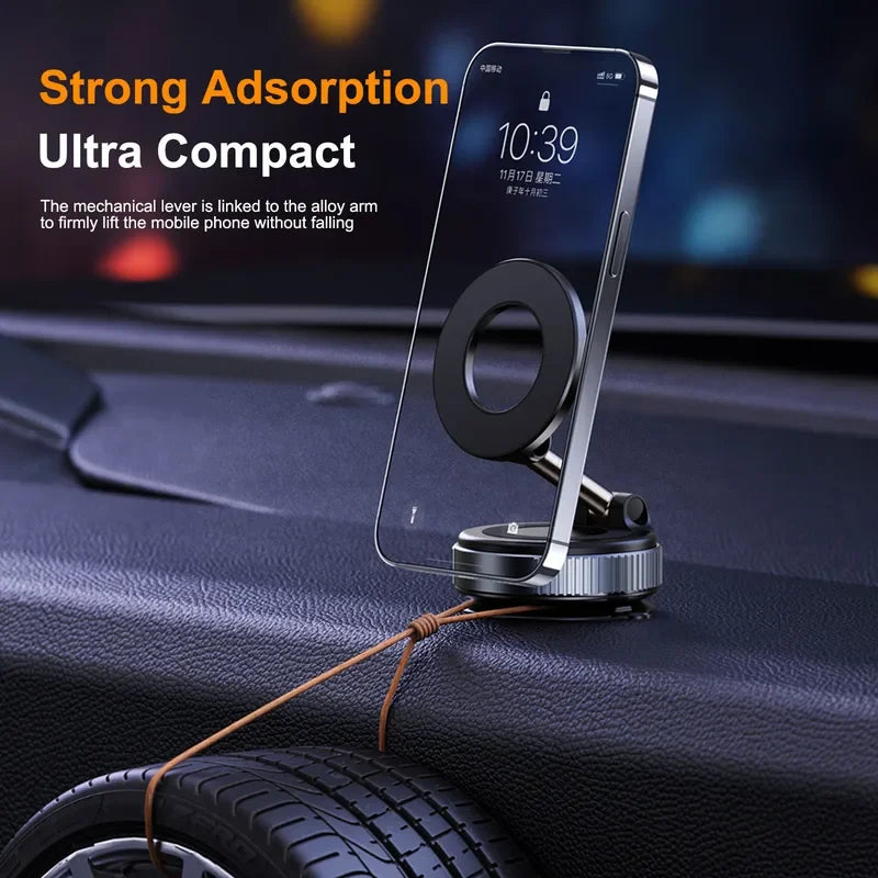 Car Mount Electric Vacuum Magnetic Holder Foldable Strong Suction Stand For Cell Phone