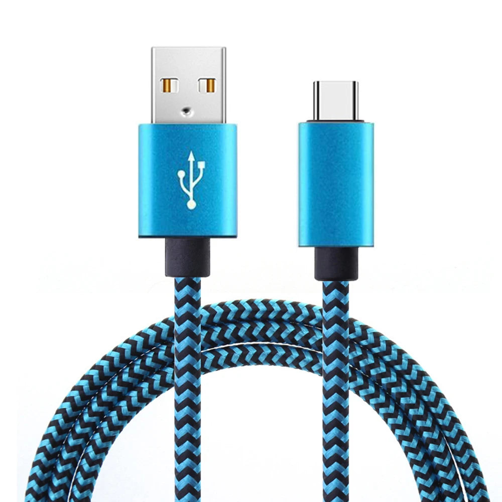 USB Type C Cable - Sync 2.4A Fast 1M 2M 3M Charging Nylon Braided Wire Charger Cable For Samsung Huawei Android Mobile Phone
