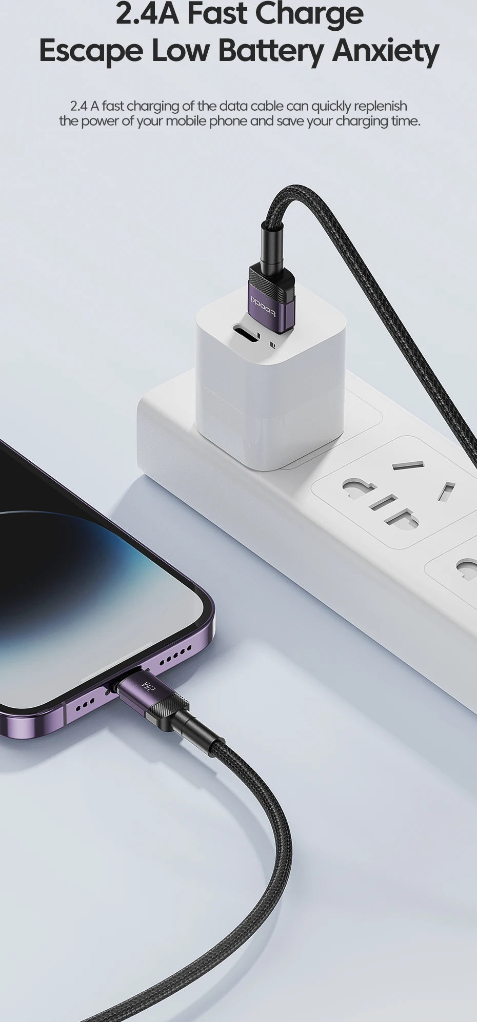 Toocki USB Cable For iPhone 14 13 12 Pro Max X XS XR 8 7 Plus iPad Fast Charging Charger Aluminum iP Cable For iPhone Data Cord