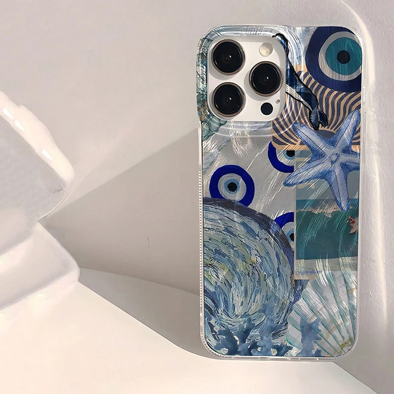 Seaside Scenery Wave Beach Pattern Phone CaseFor iPhone 15 16 13 12 11 14 Pro Max 16E XS XR Max 7 8 16 Plus SE2 Shockproof Cover