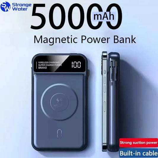 50000mAh Power Bank Wireless Fast Charging Magsafe Battery Magnetic Digital Display Power Bank For iPhone, Samsung
