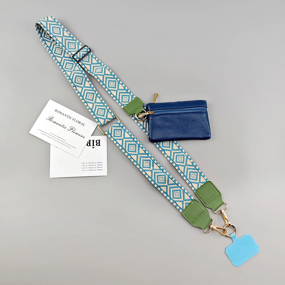 Adjustable Crossbody Mobile Phone Lanyard Strap Anti-lost Cell Phone Case Pendant With Zippered Wallet Card Gasket Coin Purse