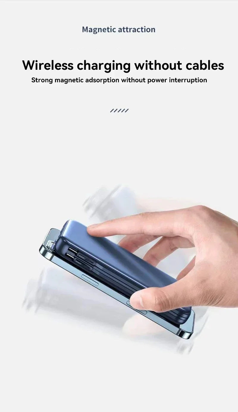 Lenovo Power Bank 50000mah Wireless Charging For Magsafe Magnetic Charging Built-in Wire Mobile Phone Battery For IPhone