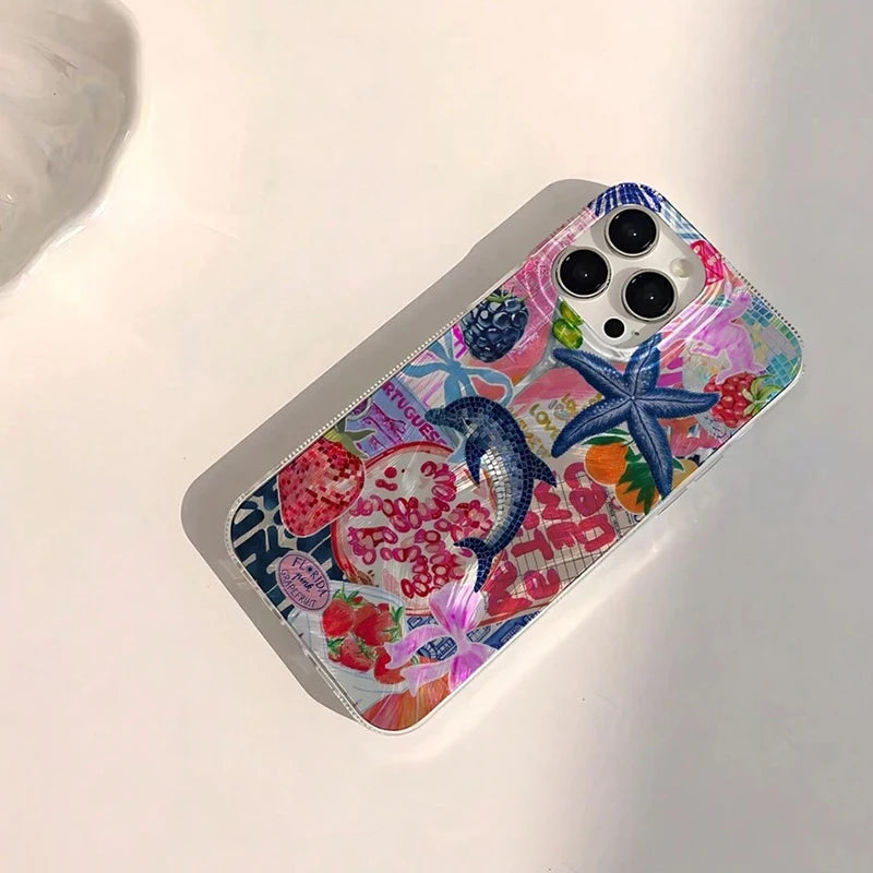 Seaside Scenery Wave Beach Pattern Phone CaseFor iPhone 15 16 13 12 11 14 Pro Max 16E XS XR Max 7 8 16 Plus SE2 Shockproof Cover