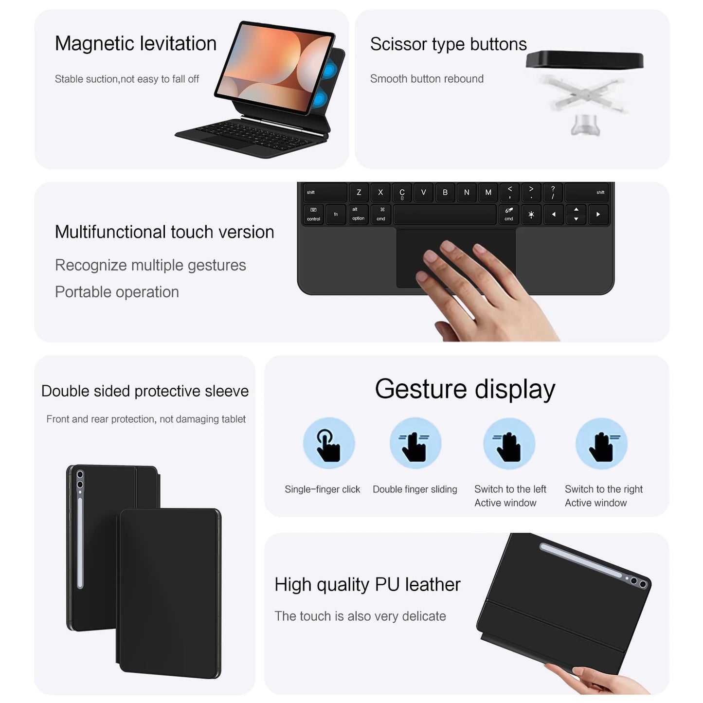 Magic Keyboard Folio For Samsung Galaxy Tab S10+ S10 Plus 12.4 inch Tablet Smart Case SM-X820 SM-X526 X826B keyboard cover