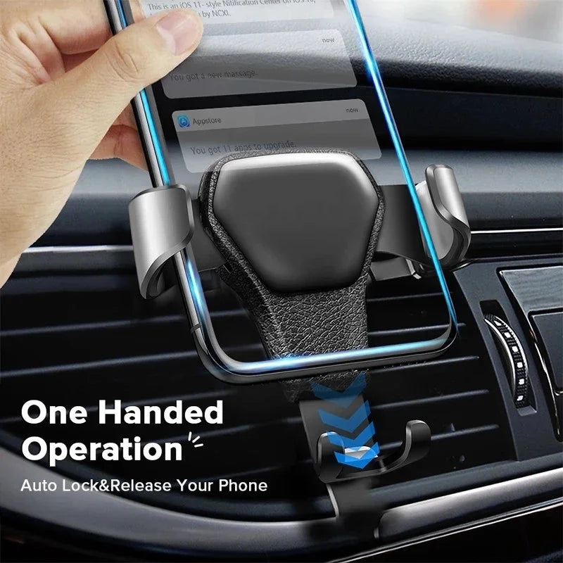 Gravity Car Phone Holder Air Vent Clip Mount Mobile Cell Stand Smartphone GPS Support for IPhone 13 12  Samsung Phone