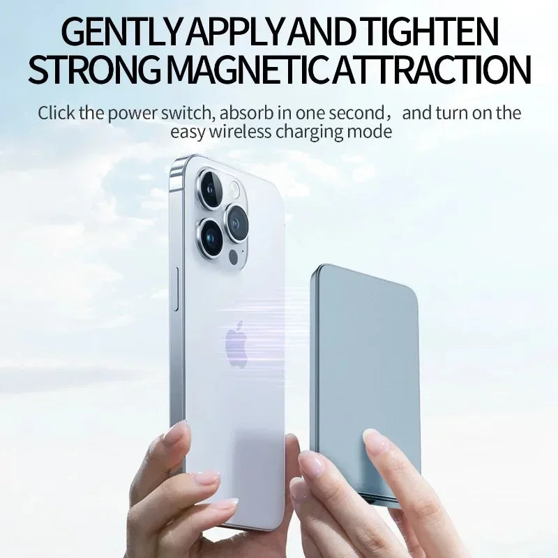 New Ultra thin Alloy Powerbank Magnetic Power Bank Wireless Fast Charger For iPhone 15 14 13 12 Backup battery For Magsafe