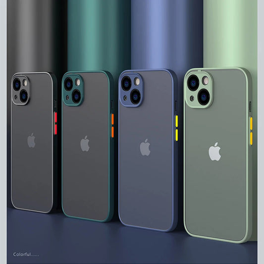 New Armor Bumper Shockproof Phone Case For iPhone 15 11 12 13 Mini 14 Pro Silicone Hard Cover