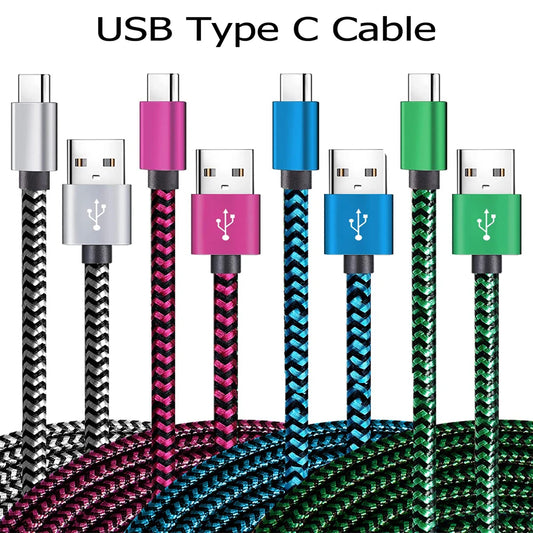 USB Type C Cable - Sync 2.4A Fast 1M 2M 3M Charging Nylon Braided Wire Charger Cable For Samsung Huawei Android Mobile Phone