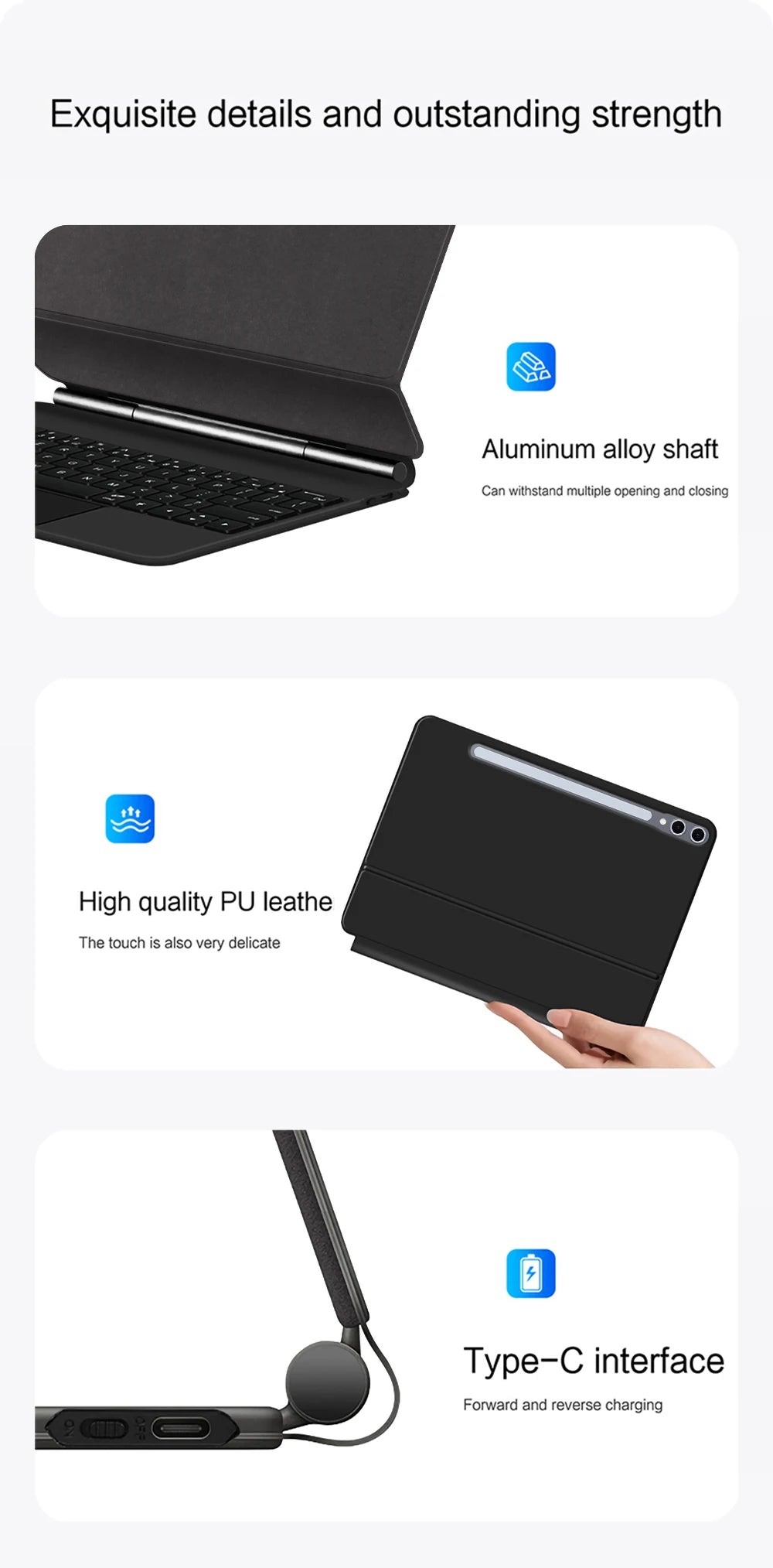 Magic Keyboard Folio For Samsung Galaxy Tab S10+ S10 Plus 12.4 inch Tablet Smart Case SM-X820 SM-X526 X826B keyboard cover