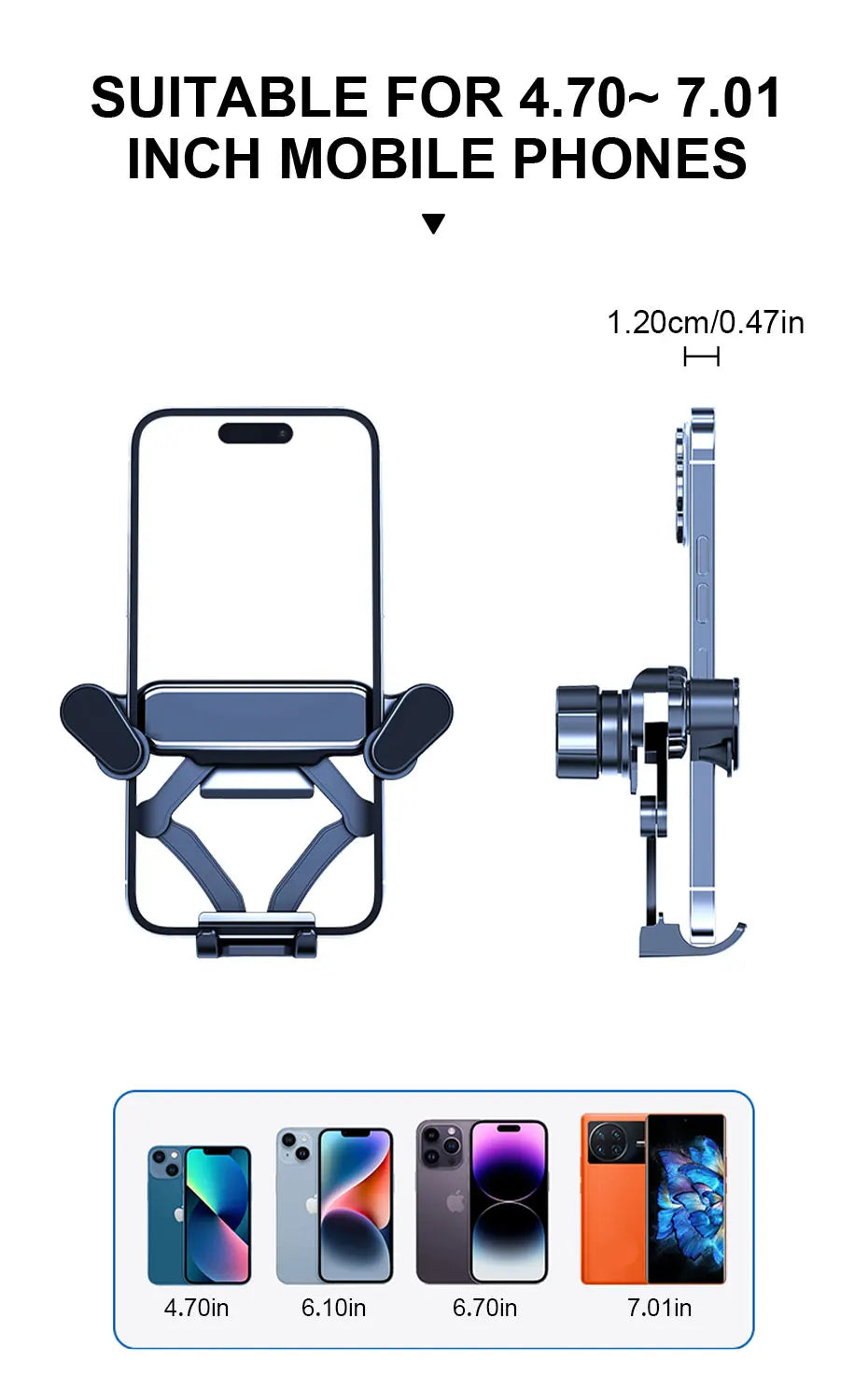 BLALION Car Phone Holder Gravity GPS Support 360 Degree Rotatable Anti Shaking Car Air Vent Mount For IPhone Pro Xiaomi Samsung