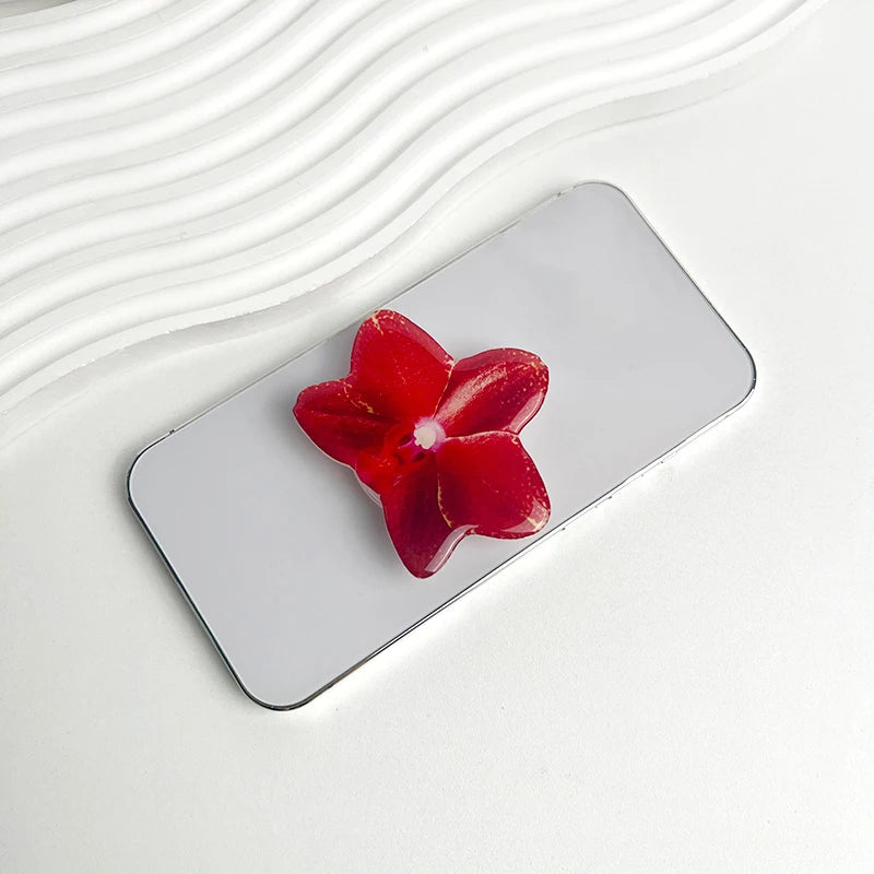 Orchid Acrylic Socket Grip Phone Holder Folding Ring Phone Support Socket Cymbidium Phone Stand Grip Internet Celebrity