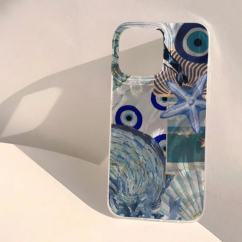 Seaside Scenery Wave Beach Pattern Phone CaseFor iPhone 15 16 13 12 11 14 Pro Max 16E XS XR Max 7 8 16 Plus SE2 Shockproof Cover
