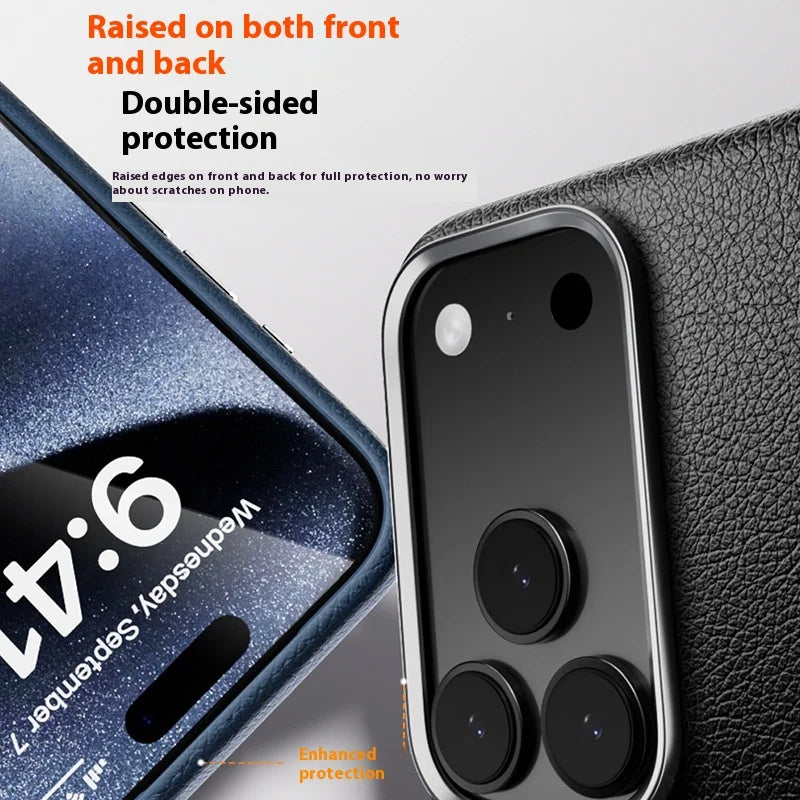 Case For Iphone 17 Pro Max 17 Ari Protect Case Plain Leather Material Built In Magnetic Attraction Anti Slip Anti Fall Accessory